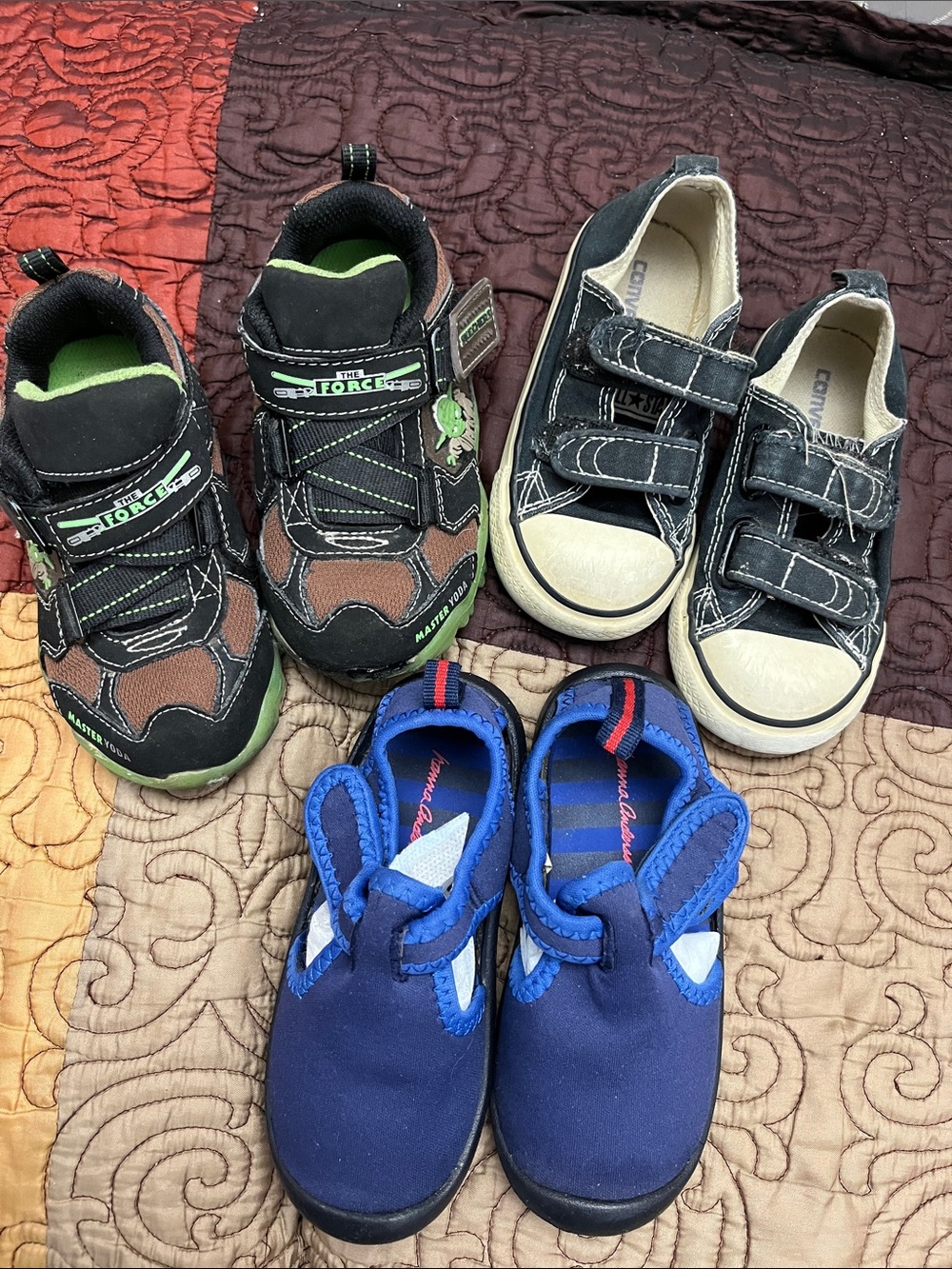 Navy Blue Slip-On Kids Water Shoes -Anna Anderson/ Black- Converse/Brwn- Skecher